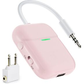 Nulaxy Air in-Flight Bluetooth Wireless Audio Transmitter Receiver for up to 2 AirPods Wireless Headphones, Bluetooth Adapter for All 3.5mm Aux Jacks on Airplanes, Gym Equipment, TVs & Gaming Consoles
