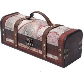 Vintage Wine Bottle Gift Box with Hinged Lid
