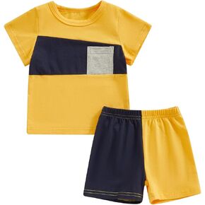 Toddler Baby Boy Summer Clothes Set T Shirt Shorts Outfits Short Sleeve Pocket Tops Shorts 2PCS (Army Green, 6-12 Months)