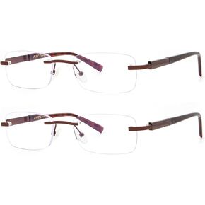 Rimless Reading Glasses Men Blue Light Blocking Readers Metal Mens Eyeglasses Anti Computer Glare