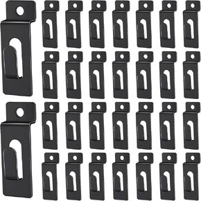 30Pcs Slatwall Utility Notch Hooks, Slat Wall Picture Display Hooks Hanger Panel Shelf Pegboard Slatwall Accessories for Photo Frame Painting Arts Hanging Home Office (White)