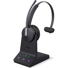 Yealink WH64 Wireless Headset, DECT and Bluetooth Dual Hybrid Headset for Microsoft Teams, Phone Headset with 3X Mic, 32 Talk Time, 492ft Range Office Work Headset for Desk IP Phone, PC,Cellphone