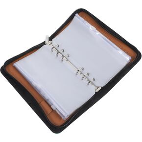 SOLUSTRE Pill Organizer Bag Pill Loose Leaf Storage Book with 6 Pcs Pill Pouches and Labels Portable Waterproof Medicine Vitamin Organizer for Travel