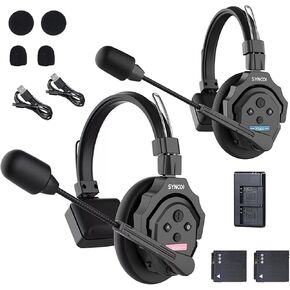 EACHSHOT SYNCO XTalk X5 2.4GHz Wireless Headset Intercom System Microphone Random Master Device 350m Operating Range for Movie Shoot Live Show Stage Performance Real-time Monitoring (5Pcs)