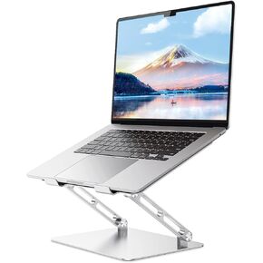 Adjustable Laptop Stand Ergonomic Computer Riser Aluminum Laptop Stand for Desk Portable Notebook Stand Laptop Riser Holder Compatible with 10-17.3’’ Laptops Tablets,Black