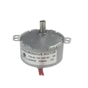 CHANCS TYD-50 Small Synchronous Gear Motor AC 110V 5-6RPM CCW Torque Flush Shaft 11mm for School Project