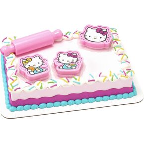 DecoPac Hello Kitty® Rings, Cupcake Decorations Featuring Hello Kitty and Mimmy, Pink And Yellow - 24 Pack