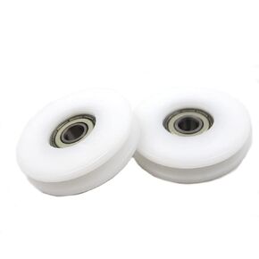 Driak 2PC 50mm White High Carbon Steel U Groove Nylon Ball Bearing Guide Pulley Wheels Roller for 6, 8,10mm Rope, 608zz Bearing