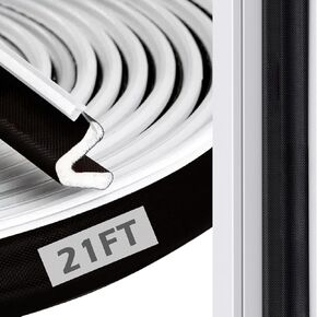 Kerf Weather Stripping Door Seal Strip,Under Door Seal Strip for Door Frame, 21Ft V Shaped Foam Door Weather Stripping for Exterior Doors Windows Seals Large