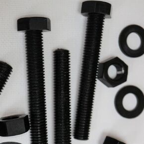 10x Black Nylon Hex Head, M10 x 70mm, Plastic Nuts and Bolts, Washers, Hexagon, Nylon, 25/64 x 2 3/4