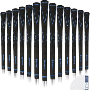 Gowolf Premium Rubber Golf Grips 13 Pack Hybrid Golf Club Rubber Grips Standard Size with Free 15 Tapes