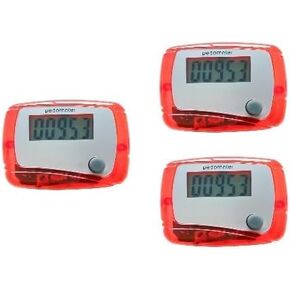 3Pcs Portable Counter Mini Digital LCD Pedometer Sports Walking Running Step Counter Meter Walking Distance Miles,Exercise Time, Calorie Counter, Daily Target Monitor,Electronics and Gadgets,Red