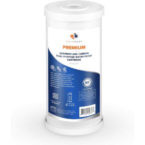 Aquaboon 5 Micron 10 x 4.5 Carbon and Sediment Water Filters Cartridges 2in1 House Water Filter Compatible with FXHTC, GXWH35F, WHKF-GD25BB, 2-Pack