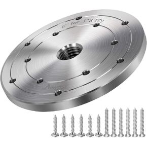 6" Steel Wood Lathe Faceplate,Faceplate for Wood Lathe,Lathe Face Plate Fit for 1" x 8TPI Spindle with Screwchuck