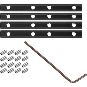 uxcell 4pcs 20 Series Straight Line Connector 4 Inch with M6 Mounting Screws and Wrench Corner Bracket for T/V Slot 2020 Series Carbon Steel Extrusion Profile, Black