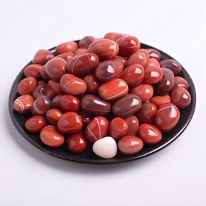 Polished Red Jasper Crystal Stone Set - 10 oz Handpicked Natural Tumbled Gemstones Rocks, Pebbles for Reiki, Chakra, Healing, 0.5'' - 10 oz - Red Jasper