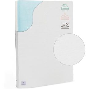 Waterproof Mini Crib Mattress Topper - 38" x 24" | Roll Up Style - Breathable Soft Memory Foam - Portable Mattress Topper- Foam Baby Mattresses | Jacquard Cotton Removable Cover
