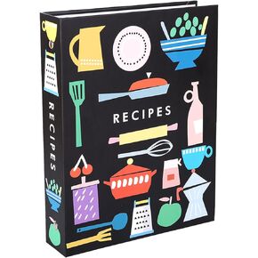 1 Pack Recipe Binder 9" x 7", 3 Ring Binder Recipe Book to Write in Your Own Recipes, Recipe Notebook Binder with 100 Recipes Page (5.5" x 8.5"), 12 Full Page Dividers