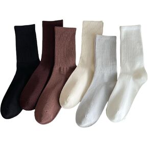 Crew Socks for Women Soft Cotton Socks Slouchy Socks for Women Striped Long Socks for Women Calf Socks