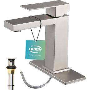 1Pc Bathroom Faucets 304 Stainless Steel, 5-Minutes Installation, Single Hole Sink Faucet - for Bathroom/Vanity/Rv - 4.33 Inch Spout High, 27.1 Oz Weight - Matte Black