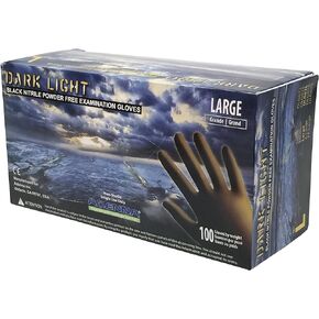 Adenna DLG679 Dark Light 9 mil Nitrile Powder Free Exam Gloves (Black, XX-Large) Box of 90
