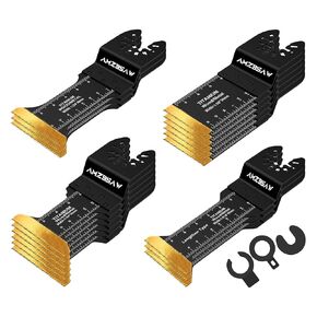 3 PCS Titanium Oscillating Tool Blades Metal Cutting, Saw Blades for Metal Nails Hard Material and Wood Plastic, Multitool Blades Kits Fit Bosch Ryobi Dewalt Worx Milwaukee