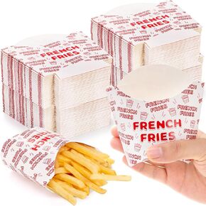 ZENFUN 250 Packs French Fry Box, 3oz Disposable French Fries Holder, Greaseproof Fries Scoop Cup, Kraft Paper Snack Holders French Fry Container for Onion Rings, Popcorn Parties, Events,Takeout