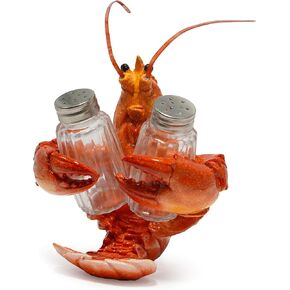 Hodao Sea Crab With Salt and Pepper Shaker Figurines Decoration Crab Set with Holder Figurine for Beach Bar or Tropical Kitchen Decor Crab Sculptures & Table Decoration by Home Gifts (Blue)