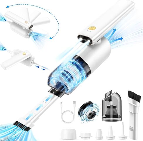 9000Pa Handheld Vacuum Cleaner with LED Light 180° Foldable Multifunctional Vacuum Cleaner for Blowing Vacuuming Pumping Strong Suction Rechargeable Mini Vacuums for Car Home Office in Saudi Arabia