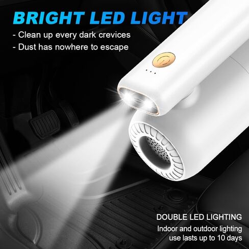 9000Pa Handheld Vacuum Cleaner with LED Light 180° Foldable Multifunctional Vacuum Cleaner for Blowing Vacuuming Pumping Strong Suction Rechargeable Mini Vacuums for Car Home Office in Saudi Arabia