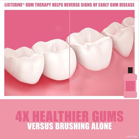 Listerine Gum Therapy Antiplaque & Anti-Gingivitis Mouthwash, Antiseptic Oral Rinse Helps Reverse Signs of Early Gingivitis, ADA accepted, TSA-Compliant Travel-Size, Glacier Mint, 95 mL (Pack of 6) in Saudi Arabia