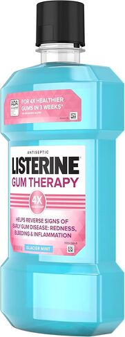 Listerine Gum Therapy Antiplaque & Anti-Gingivitis Mouthwash, Antiseptic Oral Rinse Helps Reverse Signs of Early Gingivitis, ADA accepted, TSA-Compliant Travel-Size, Glacier Mint, 95 mL (Pack of 6) in Saudi Arabia