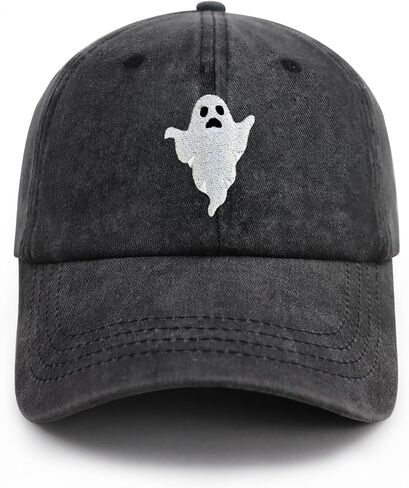 شبح قبعة هالوين قبعة بيسبول مطرزة قبعة مخيف قبعات الموضة قابل للتعديل للرجال النساء للجنسين نمط أغطية الرأس in Kuwait