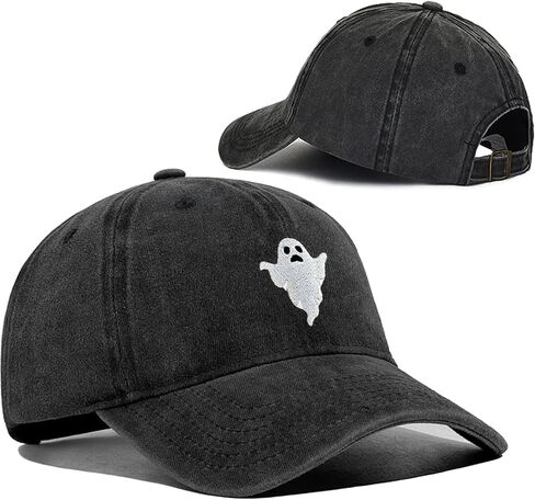 شبح قبعة هالوين قبعة بيسبول مطرزة قبعة مخيف قبعات الموضة قابل للتعديل للرجال النساء للجنسين نمط أغطية الرأس in Kuwait