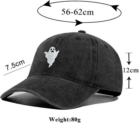 شبح قبعة هالوين قبعة بيسبول مطرزة قبعة مخيف قبعات الموضة قابل للتعديل للرجال النساء للجنسين نمط أغطية الرأس in Kuwait