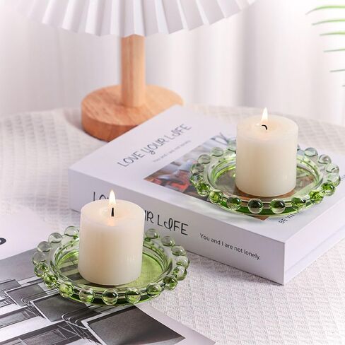 Glass Pillar Candle Holder - Set of 6 Pcs Candlestick Holders, Ideal for Home Coffee Table Decor Decorations, Centerpiece for Dining/Living Room- Best Wedding Gift (Red, Round) in Saudi Arabia