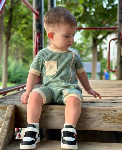 Volunboy Newborn Summer Clothes Unisex Baby Boy Girl 2 Pack Rompers Short Sleeve Two Way Zipper One-piece Jumpsuits Bodysuits in Saudi Arabia