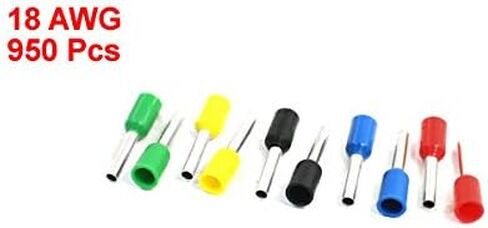 Uxcell 18 AWG سلك E1008 أطراف حلقات معزولة مسبقًا بألوان مختلطة 950 قطعة in Saudi Arabia