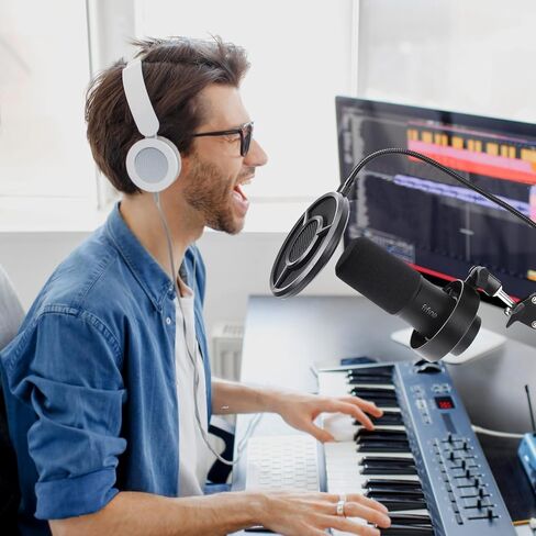 YOUSHARES Microphone Pop Filter Compatible with Fifine K688 - Mic Cover Microphone Windscreen Foam for Recording and Streaming Reduce Background Noise in Saudi Arabia