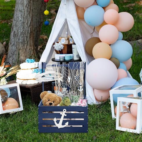Wooden Baby Shower Crate Closet,Boho Rainbow Baby Basket with Handle,Baby Storage Crate Hamper,Baby Shower Gifts,Wooden Gift Crate,New Born Baby Gifts Basket for Girls Boys,Pregnancy New Parents in Saudi Arabia