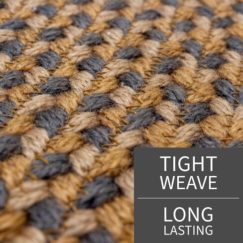Super Area Rugs Brown Braided Rug for Entryway/Foyer, Taupe Gray Indoor Outdoor Braided Rug for Patio/Porch 3' x 5' Oval in Saudi Arabia
