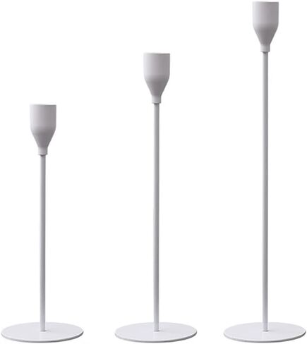 Kamingce Black Candle Holders for Taper Candles Set of 3pcs, Metal Decorative Candlestick Fit 3/4 inch Thick Candle for Home Decor, Wedding, Dinning, Party, Anniversary (Black) in Saudi Arabia