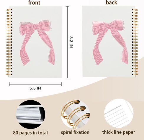 Pink Notebook,Coquette Preppy Cowgirl Journal Notebook,Trendy Boots Bow Notebook for Teen Girls Women School Student Teacher,Hardcover Spiral Notebook 5.5x8.3 in Saudi Arabia