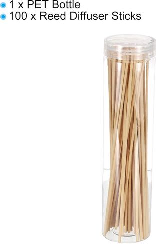 PATIKIL 30CM/12Inch Reed Diffuser Stick, 100 Pack Fiber Aroma Fragrance Refill Sticks Replacement with PET Bottle for Home Office Hotel Party Wedding, Wood in Saudi Arabia