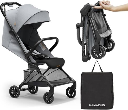 Mamazing Ultra Air X Baby Travel Stroller, Ultra-Lightweight Under 10 lbs | Compact Carbon Fiber Frame & Airplane Friendly, Lightweight Stroller with Reclining Seat, UPF 50+ Canopy & Travel Bag in Saudi Arabia