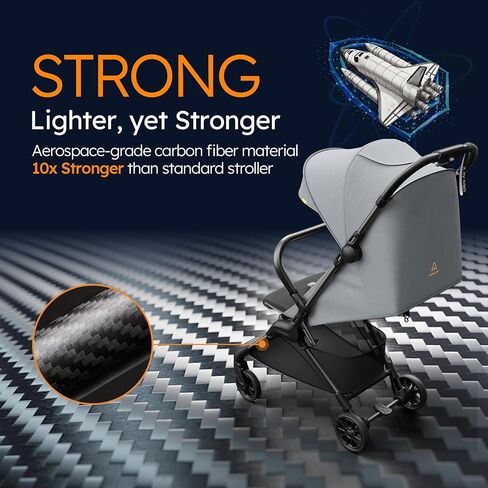 Mamazing Ultra Air X Baby Travel Stroller, Ultra-Lightweight Under 10 lbs | Compact Carbon Fiber Frame & Airplane Friendly, Lightweight Stroller with Reclining Seat, UPF 50+ Canopy & Travel Bag in Saudi Arabia
