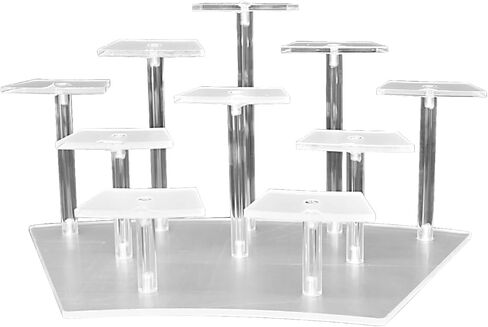 9-Tier Perfume Organizer, Acrylic Display Risers Stand, Cute Cupcake Stand Display, Shelf for Funko POP Action Figures, Collection Dessert Jewelry Cosmetics Desktop Decoration ( Black ) in Kuwait