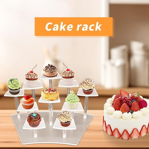 9-Tier Perfume Organizer, Acrylic Display Risers Stand, Cute Cupcake Stand Display, Shelf for Funko POP Action Figures, Collection Dessert Jewelry Cosmetics Desktop Decoration ( Black ) in Kuwait