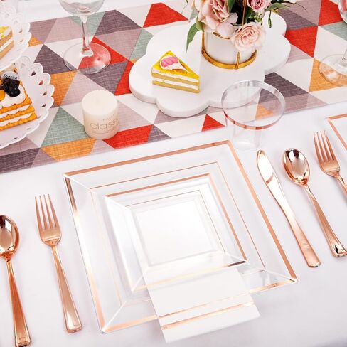 Festiva 176Pcs Thanksgiving Plastic Plates - Heavy Duty Thanksgiving Plates - Thanksgiving Disposable Dinnerware Set include 50 Plates,75 Silverware, 25 Cups, 25 Pumpkins Napkins, 1Tablecloth in Saudi Arabia