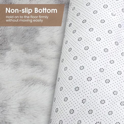 سجادة منطقة أشعث رقيق، سجاد حديث مقاس 4.6x6.5FT لغرفة النوم، سجادة أرضية غير قابلة للانزلاق لغرفة المعيشة، سجاد منطقة قطيفة ناعمة للنوم والحضانة وغرفة الدراسة وغرفة الملابس مصبوغة باللون الرمادي الفاتح in Kuwait